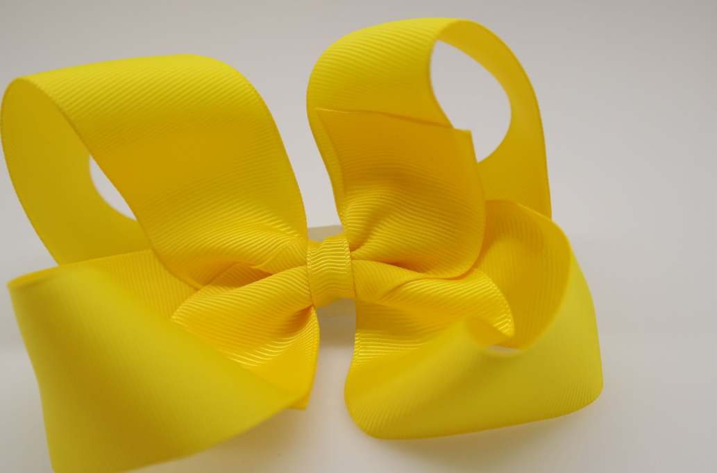Flat loopy flower hair bow Color: Daffodil Yellow